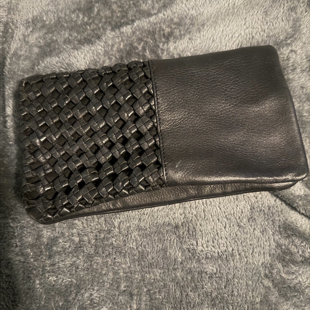 Black Latico woven leather wallet